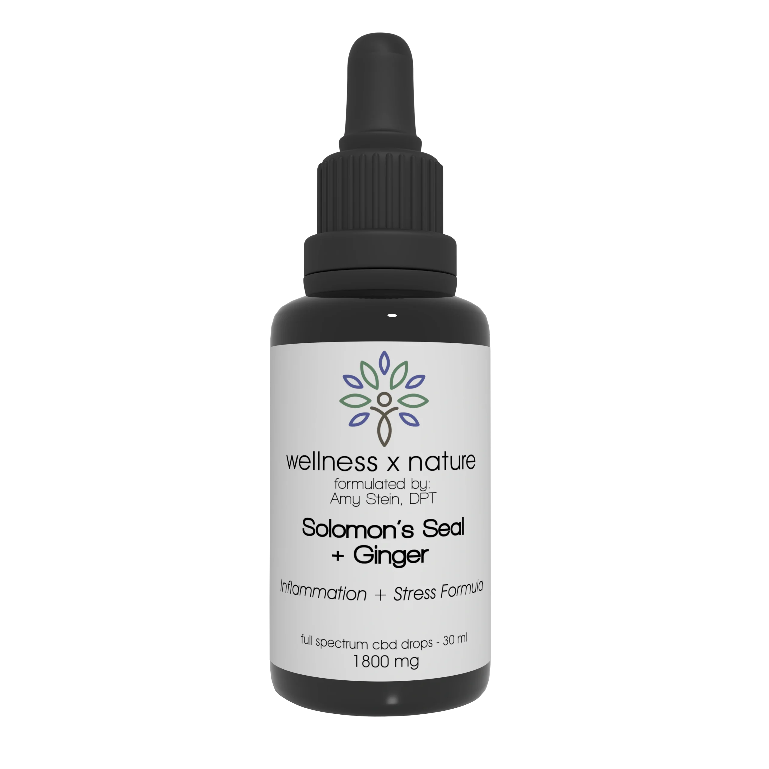 Regular Size 30ml Solomon's Seal + Ginger CBD Tonic- Inflammation + Stress Formula - 1,800 mg
